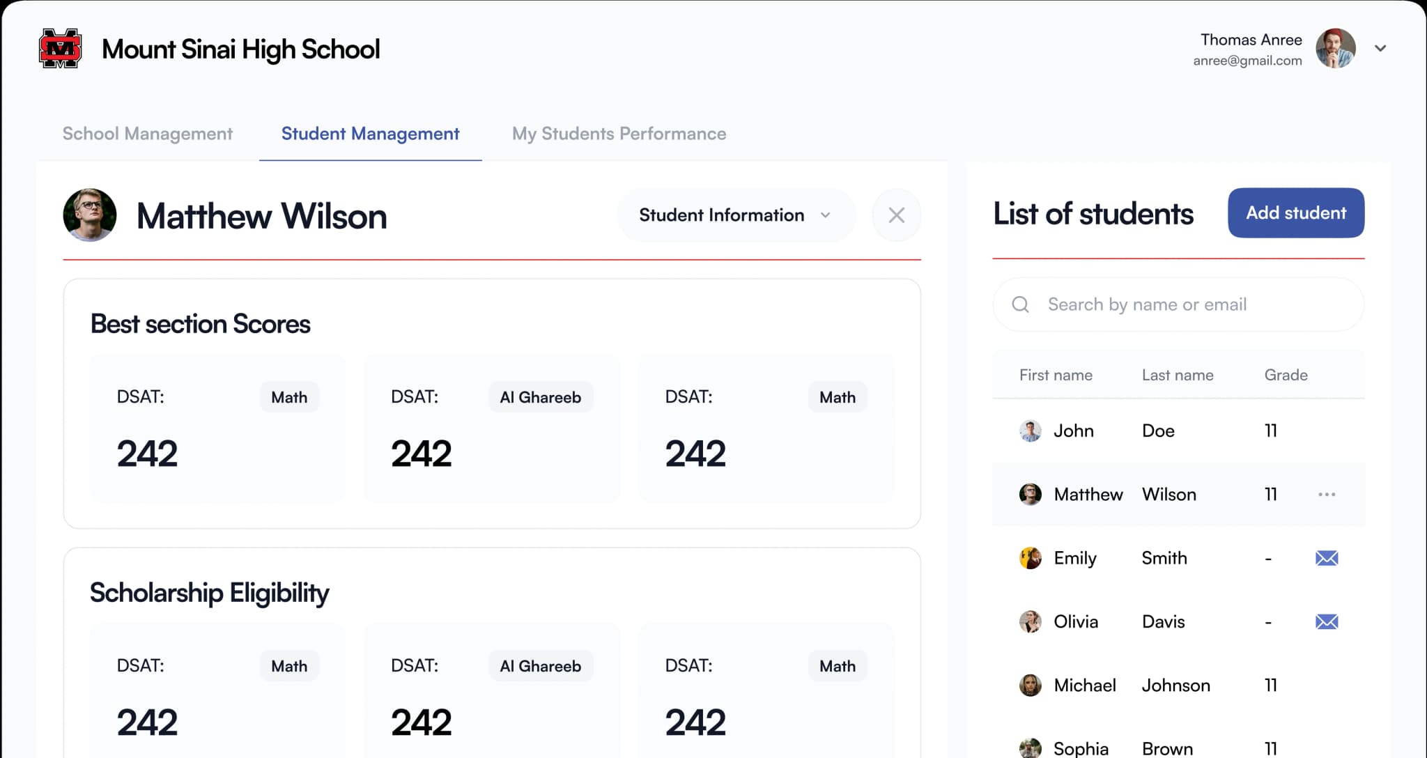 teachers portal view